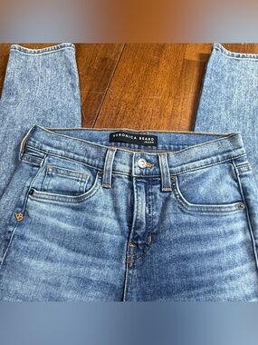 Veronica Beard Emma Skinny Jeans Women’s 25/0 Blue Mist Acid Wash Mid Rise